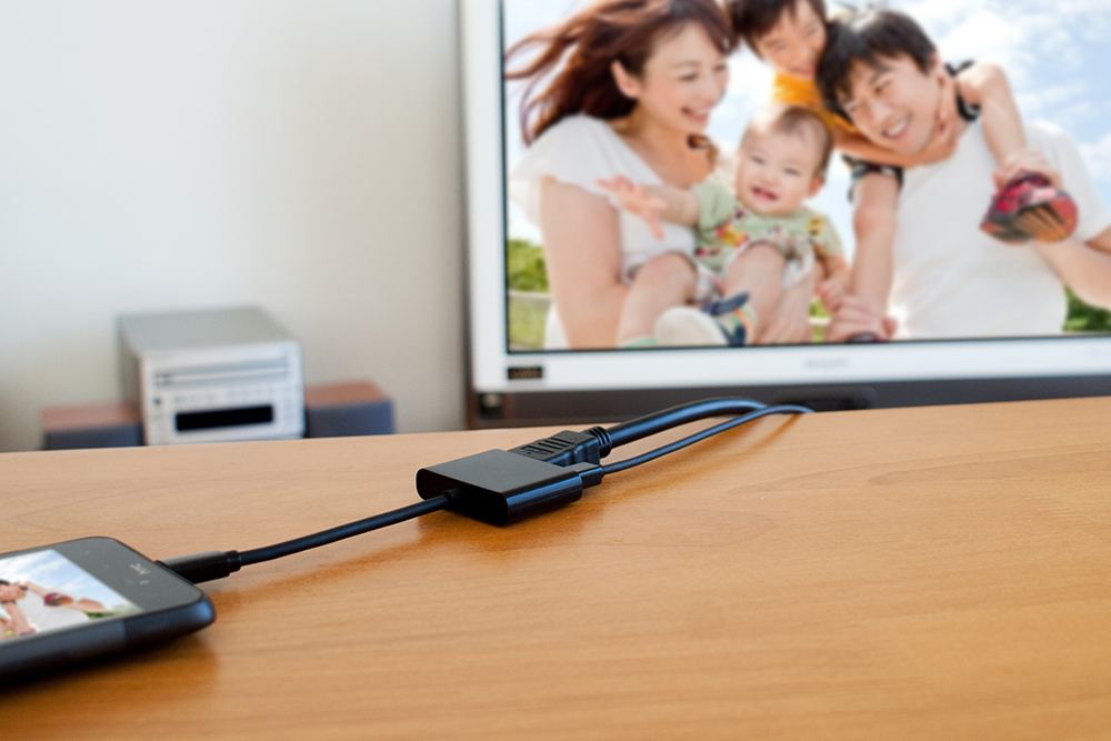 USB micro B端子をHDMI端子へ変換